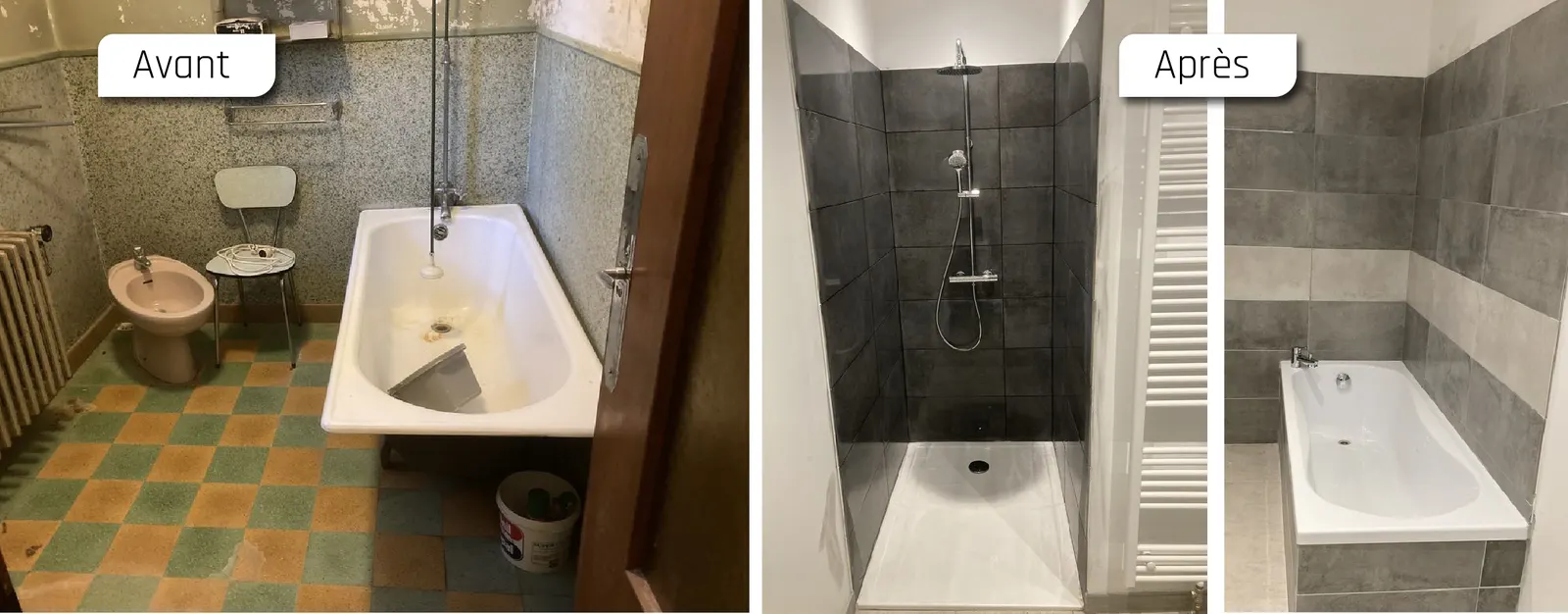 Avant après : rénovation d'une salle de bains à Carpentras par la Sarl Morizot